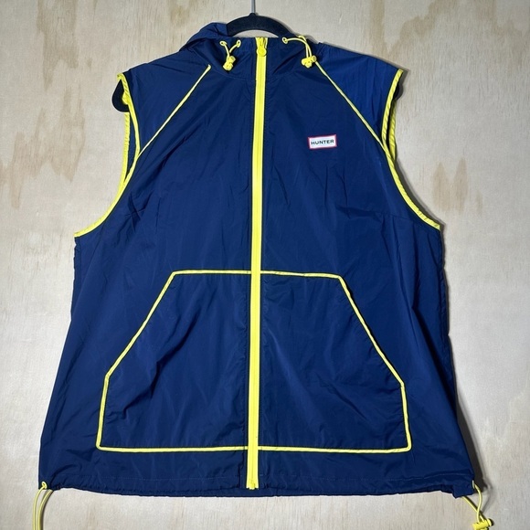 Hunter Jackets & Blazers - Hunter Brand Full Zip XLarge Hooded Navy Windbreaker Vest Jacket
